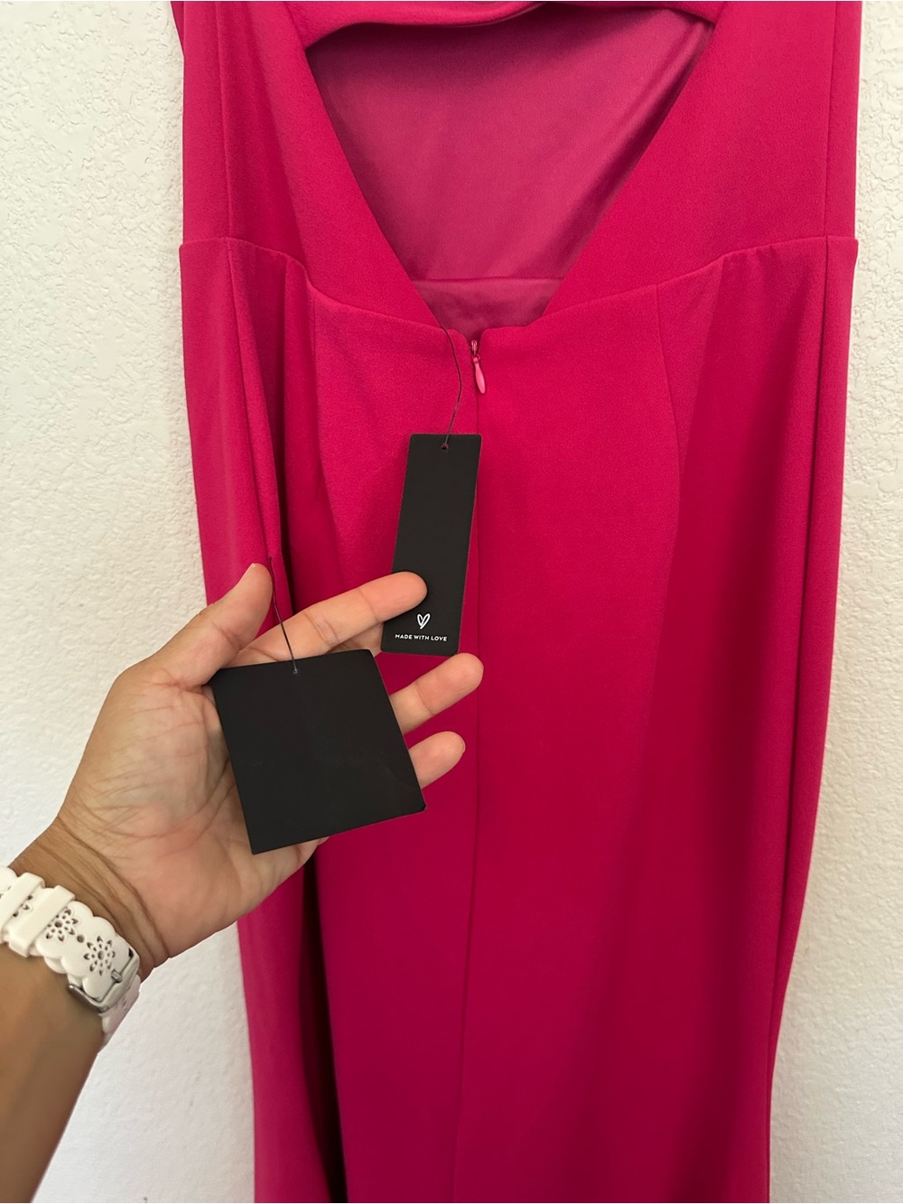 Lulus Pleased to Meet Me Magenta Backless Mermaid Maxi Dress Size Medium NWT - Picture 12 of 14